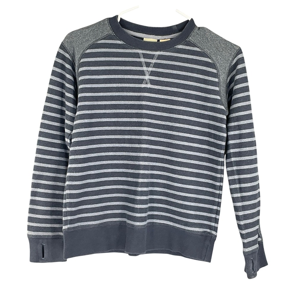 LLBean Kids Boys Striped Long Sleeve Raglan Sweatshirt‎ Size M 10-12